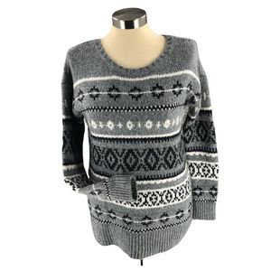 American Eagle Outfitters Womens Sweater Gray Small Pullover Long Sleeve Scoop